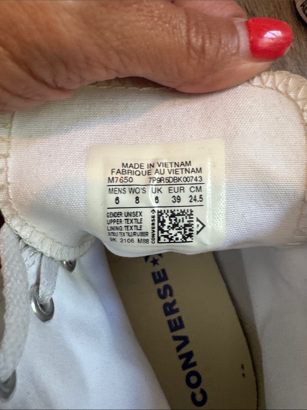 Iconic Canvas Converse Chuck Taylor All Star White High Top Sneakers M6/W8 - Picture 4 of 8